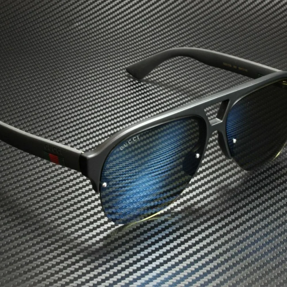 Gucci Men's Black Aviator Sunglasses